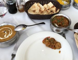 “Lamb” korma (left) and vegetable rogan josh (right) at The Kathmandu in Torremolinos