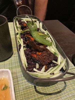 Oyster mushroom dish   at Au Lac - DTLA in Los Angeles