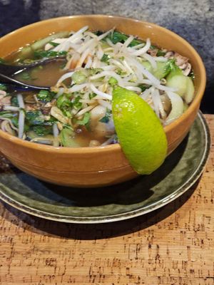 "Shrimp" soup was delicious. Shrimp was an unexpected surprise - delicious and perfect texture. at Au Lac - DTLA in Los Angeles