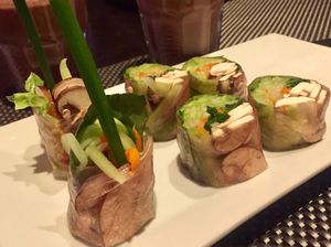 BBQ Pork Roll (with mushrooms instead of vegan pork) at Au Lac - DTLA in Los Angeles