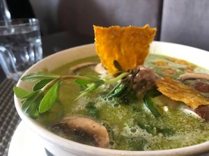 Ginger mint bean soup raw at Au Lac - DTLA in Los Angeles
