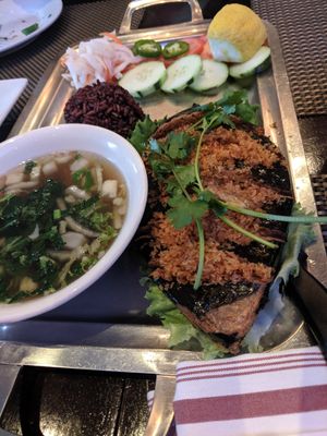 Nori-wrapped 'fish' at Au Lac - DTLA in Los Angeles