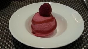 raspberry ice cream at Au Lac - DTLA in Los Angeles