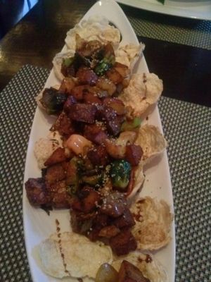 sweet and spicy tempeh at Au Lac - DTLA in Los Angeles