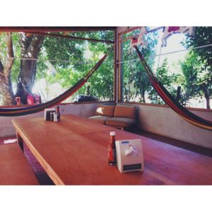hammocks at Cosmic Cocina in Playa El Esteron