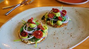 Raw Pizza at Vege Rama in West End
