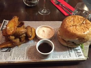 black bean burger  at Vege Rama in West End