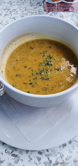 amazing vegetable soup at Gasthaus am Predigtstuhl in Vienna
