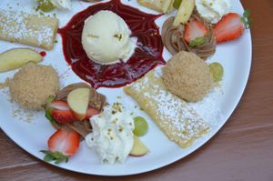 Dessert variation. at Gasthaus am Predigtstuhl in Vienna
