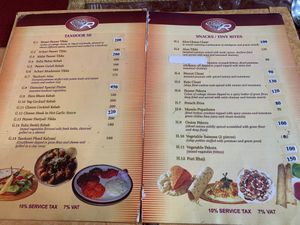 Menu at Diamond Restaurant in Bangkok