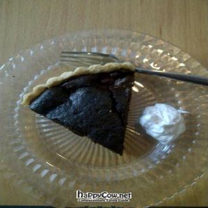 Since I became vegan, it's the first time I ate such nice chocolate pie with soy cream. YUMMY! at Kaede in Munich