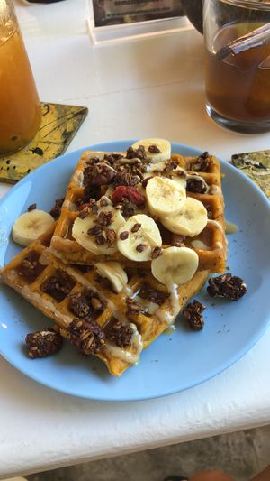 Sweet potato waffles  #Veganuary at Co.ConAmor in Tulum