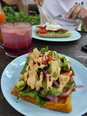 Sweet potato waffle at Co.ConAmor in Tulum
