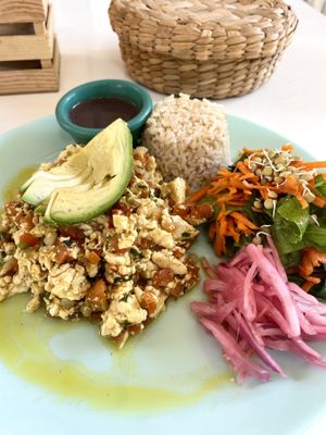 tofu scramble  at Co.ConAmor in Tulum