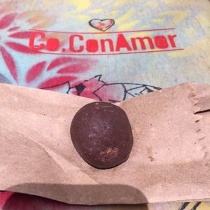 Cacao and date dessert ball   at Co.ConAmor in Tulum