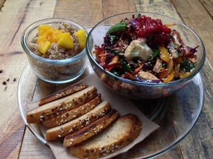 Veggie Wok on a Sesame Oil, Soy Sauce and Honey reduction. at Co.ConAmor in Tulum