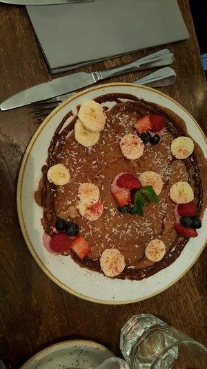 Vegan pancake at The Garden in Hale