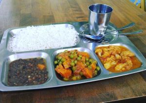 Thali with all vegan options at Thali - Dunajska in Bratislava