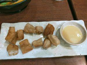 wicho bicho (condensed milk has dairy but i think you can ask for vegan)  at Wabi-Sabi Noodle House Morato in Metro Manila