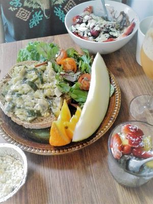 Savoury menu and acai bowl at Lotta Love in Malmo