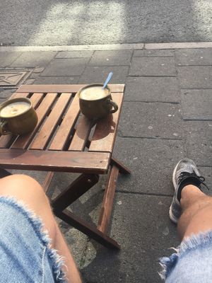 two delicious cappuccino with oat milk at Lotta Love in Malmo