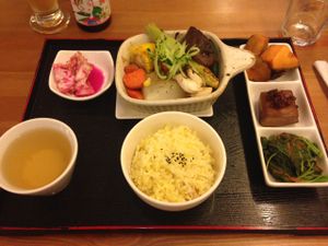 Grilled Veggies, Rice, Soup, Tofu, Sweetpotatoe... at Rice Revolution 呷米蔬食 - Gā Mǐ Shū Shí in Taipei