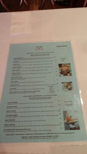 Some Lunch Special items can be made vegan on request at Thai Time Asian Bistro in Santa Rosa