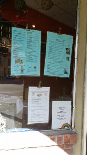 Go Green Vegan Menu, bottom on white page at Thai Time Asian Bistro in Santa Rosa