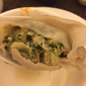 Many veggie inside the dumpling at ChangLe in Hong Kong Island