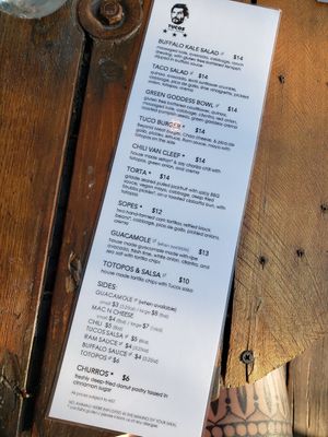 Menu at Tucos Taco Lounge in Sudbury