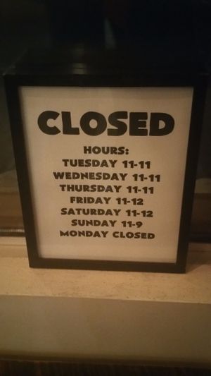 Hours as of late Sept. 2016 at Tucos Taco Lounge in Sudbury