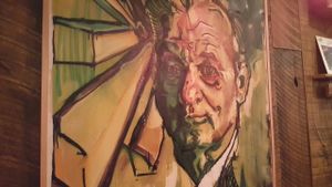 Bill Murray looks down from the wall in approval. at Tucos Taco Lounge in Sudbury