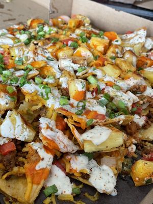 Hawaiian Nachos  at Tucos Taco Lounge in Sudbury