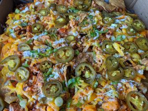 The Works Nachos at Tucos Taco Lounge in Sudbury