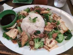 Rice grilled tofu at Lilly's Cafe in New Orleans