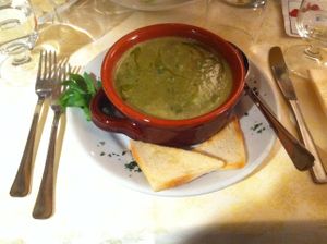 Very nice vegan soup at Il Punto Verde in Turin