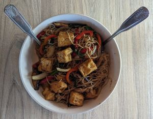 Singapore Noodles with fried tofu at Shandong in Portland