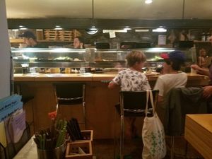 Sushi counter at Sushi Momo in Montreal