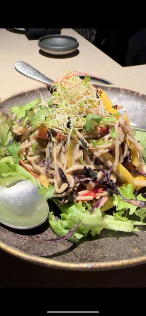 Mango buckwheat noodle salad  at Sushi Momo in Montreal