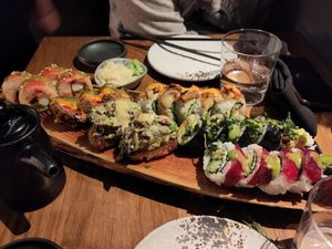 Sushi plate from the tasting menu. at Sushi Momo in Montreal