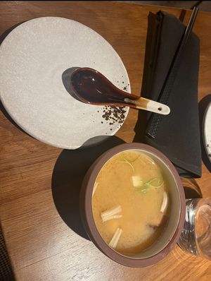 Miso soup   at Sushi Momo in Montreal