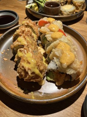 Croque-Madame (left) and Delhi (right) at Sushi Momo in Montreal