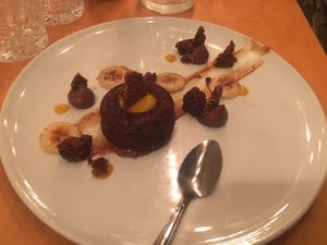 Miso cake at Sushi Momo in Montreal