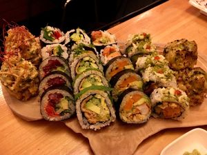 Various maki rolls at Sushi Momo in Montreal