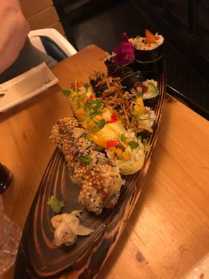 sushi sampler at Sushi Momo in Montreal