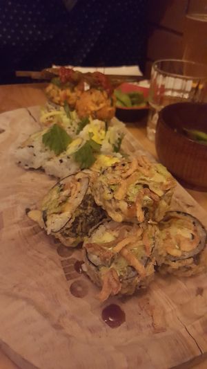 A lot of yum on a plate. at Sushi Momo in Montreal