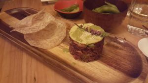 Beetroot tartare at Sushi Momo in Montreal