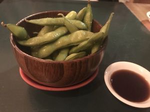 Edamame Beans with Japanese Spices at Sushi Momo in Montreal