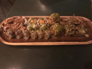 Surf and Turf (Bacon & Cheese OMG) and Patate Jalapeño (Super Tasty!) at Sushi Momo in Montreal