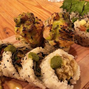 Fuji flambé = amazing  at Sushi Momo in Montreal